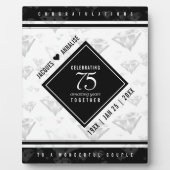 Plaque Photo Élégant 75e anniversaire de Mariage de diamant (Devant)