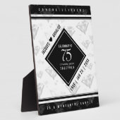 Plaque Photo Élégant 75e anniversaire de Mariage de diamant (Côté)