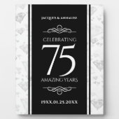 Plaque Photo Élégant 75e anniversaire de Mariage de diamant (Devant)