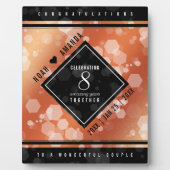 Plaque Photo Élégant 8ème anniversaire de Mariage de bronze (Devant)