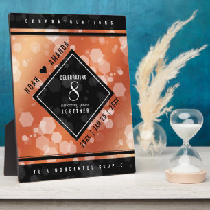 Plaque Photo Élégant 8ème anniversaire de Mariage de bronze