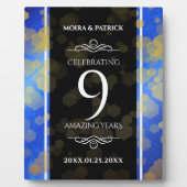 Plaque Photo Élégant 9e anniversaire Mariage Lapis Lazuli (Devant)