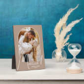 Plaque Photo Elégant Arc Mariage photo Beige (Côté)