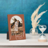 Plaque Photo Elégant Arch Terracotta Mariage Photo (Côté)