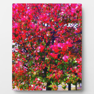 Plaque Photo Élégant automne Automne rose impressionniste arbre