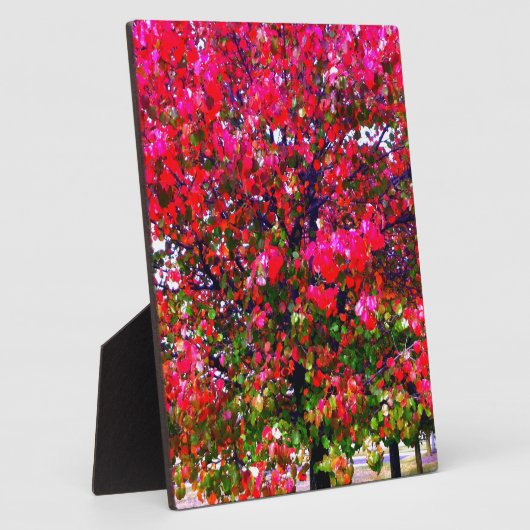 Plaque Photo Élégant automne Automne rose impressionniste arbre (Côté)