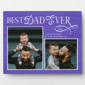 Plaque Photo Elegant Best Dad Ever Photo Blue (Devant)