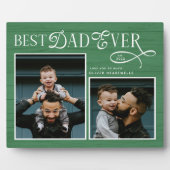 Plaque Photo Elegant Best Dad Ever Photo Green (Devant)