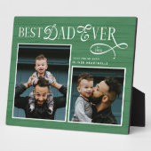 Plaque Photo Elegant Best Dad Ever Photo Green (Côté)