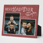 Plaque Photo Elegant Best Dad Ever Photo Red (Côté)