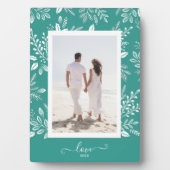 Plaque Photo Elégant blanc Botanical Tabletop Easel Photo (Devant)