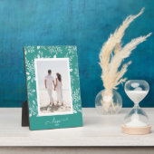 Plaque Photo Elégant blanc Botanical Tabletop Easel Photo (Côté)