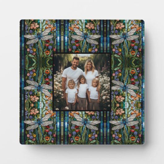 Plaque Photo Elégant boho Dragonfly floral tache photo (Devant)