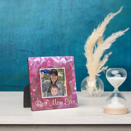 Plaque Photo Élégant boho rose florales fleurs hydrangées (Insitu)