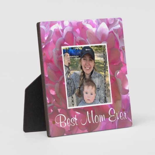 Plaque Photo Élégant boho rose florales fleurs hydrangées (Recto)