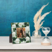 Plaque Photo Élégant classique vert botanique blanc floral (Insitu)