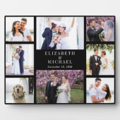 Plaque Photo Élégant Collage Photo Mariage noir (Devant)