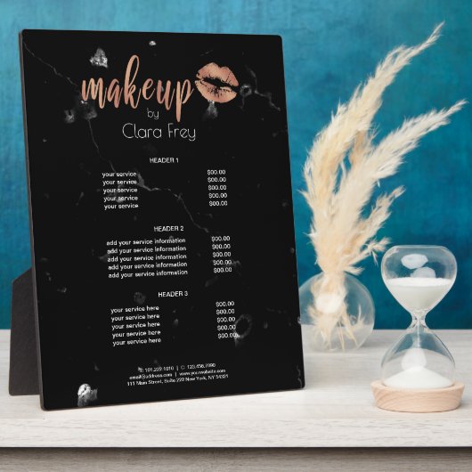 Plaque Photo Elegant copper rose gold lips and marble makeup (Côté)