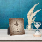 Plaque Photo Élégant défilement Croix chrétienne avec Arrière - (Insitu)