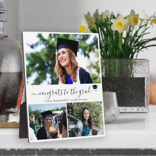 Plaque Photo Élégant diplôme 3 photo collage diplômé