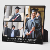 Plaque Photo Élégant diplôme 3 photo Collage noir (Côté)