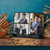 Plaque Photo Élégant diplôme 3 photo Collage noir (Côté)