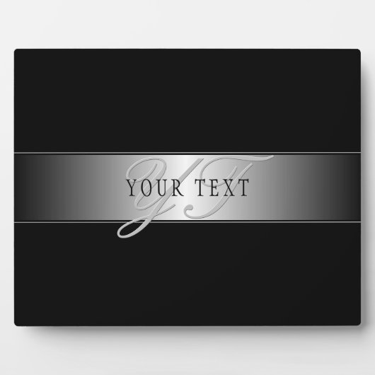 Plaque Photo Élégant écriture de script de monogramme modifiabl (Devant)