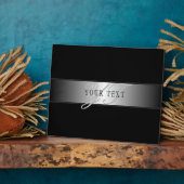 Plaque Photo Élégant écriture de script de monogramme modifiabl (Côté)