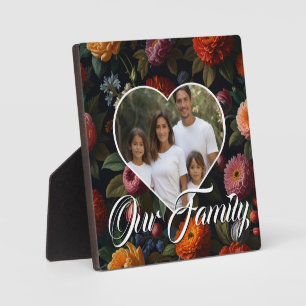 Plaque Photo Elégant floral vintage de couleur sombre personnal