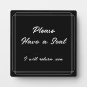 Plaque Photo Élégant, glamour "S'il vous plaît prenez place" (Devant)