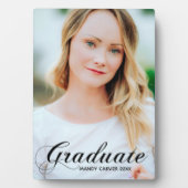 Plaque Photo Élégant Graduation Flourish Script superposition p (Devant)