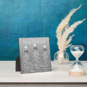 Plaque Photo Elegant Holiday Silver Christmas Trees w/ Bows (Insitu)