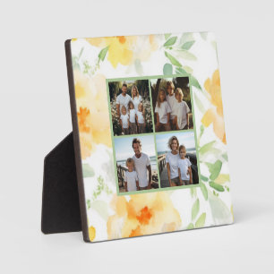 Plaque Photo Elégant jaune orange aquarelle floral 4 photo