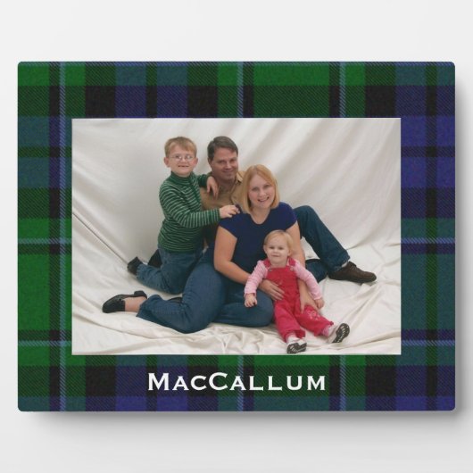 Plaque Photo Élégant Lit Bleu & Vert MacCallum Tartan Plaid (Devant)