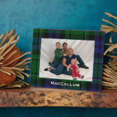 Plaque Photo Élégant Lit Bleu & Vert MacCallum Tartan Plaid (Côté)