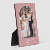 Plaque Photo Elégant Mariage Arc Photo Dusty Rose (Côté)