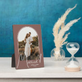 Plaque Photo Élégant Mariage Arc Rose photo Taupe (Côté)