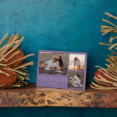 Plaque Photo Élégant meilleur maman jamais violet collage (Côté)