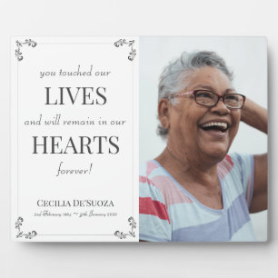 Plaque Photo Élégant Mémorial blanc Souvenir Photo personnalisé