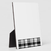 Plaque Photo élégant motif en plaid blanc noir (Côté)