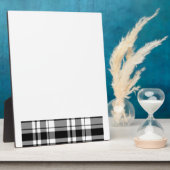 Plaque Photo élégant motif en plaid blanc noir (Côté)