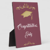 Plaque Photo Elégant Ornament Or Félicitations Diplômé (Côté)