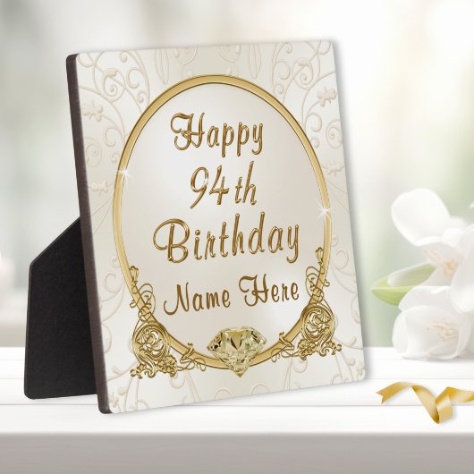 Plaque Photo Elegant Personalized, 94th Birthday Gift Ideas,