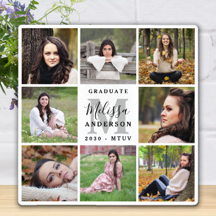 Plaque Photo Elégant Personnalisé 8 Photo Collage Graduation