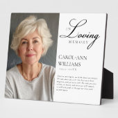Plaque Photo Élégant, Photo "In Love Memory" Funérailles (Côté)
