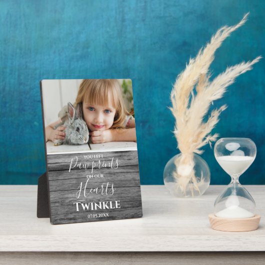 Plaque Photo Elégant Photo Pet Rabbit Memorial (Côté)