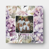 Plaque Photo Elegant pink purple watercolor hydrangeas (Devant)