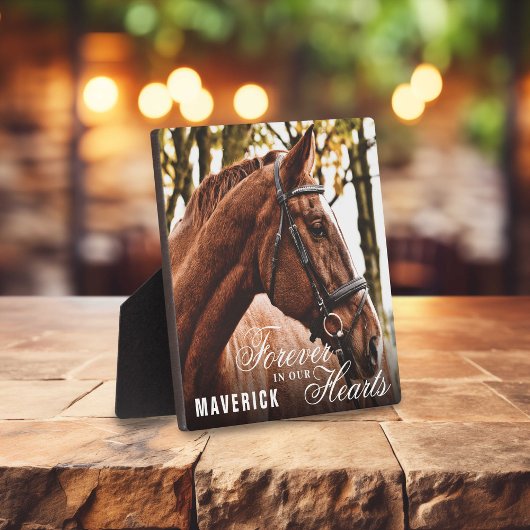 Plaque Photo Elégant pour toujours dans notre coeur Horse Memor