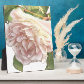 Plaque Photo Elégant rose à fleurs blanc peachy orange foncé (Côté)