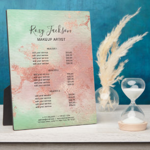 Plaque Photo Elégant rose de maquillage d'aquarelle or